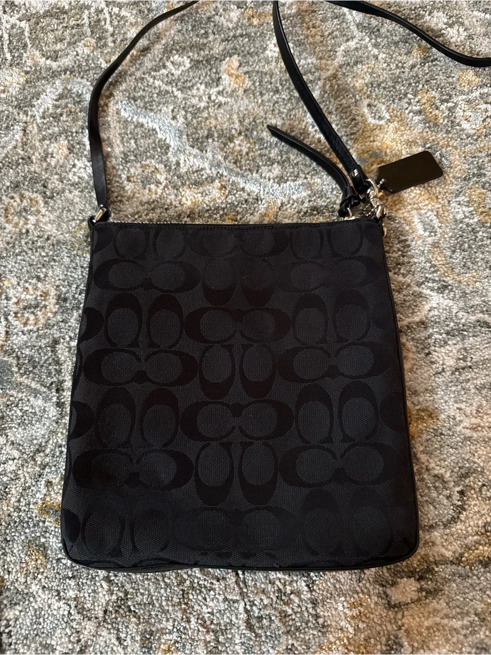 Coach Black Signature Jacquard Crossbody Messenger